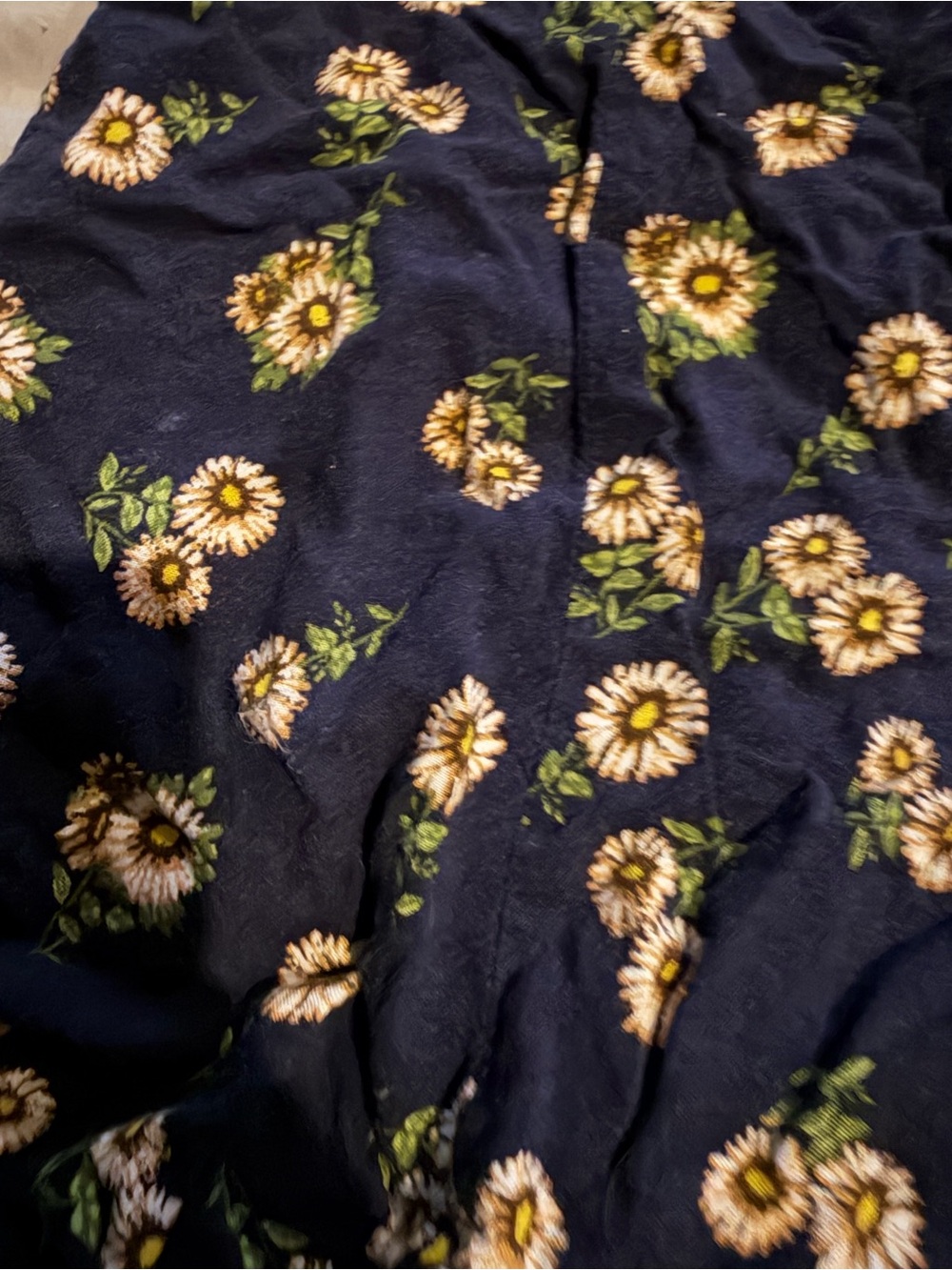 Monteau Navy Floral Ruffle Hem Skater Skirt - Picture 2 of 4